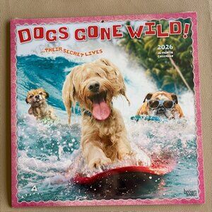 Dogs Gone Wild! 2026 16-Month Wall Calendar 12"X12" - NEW - SEALED